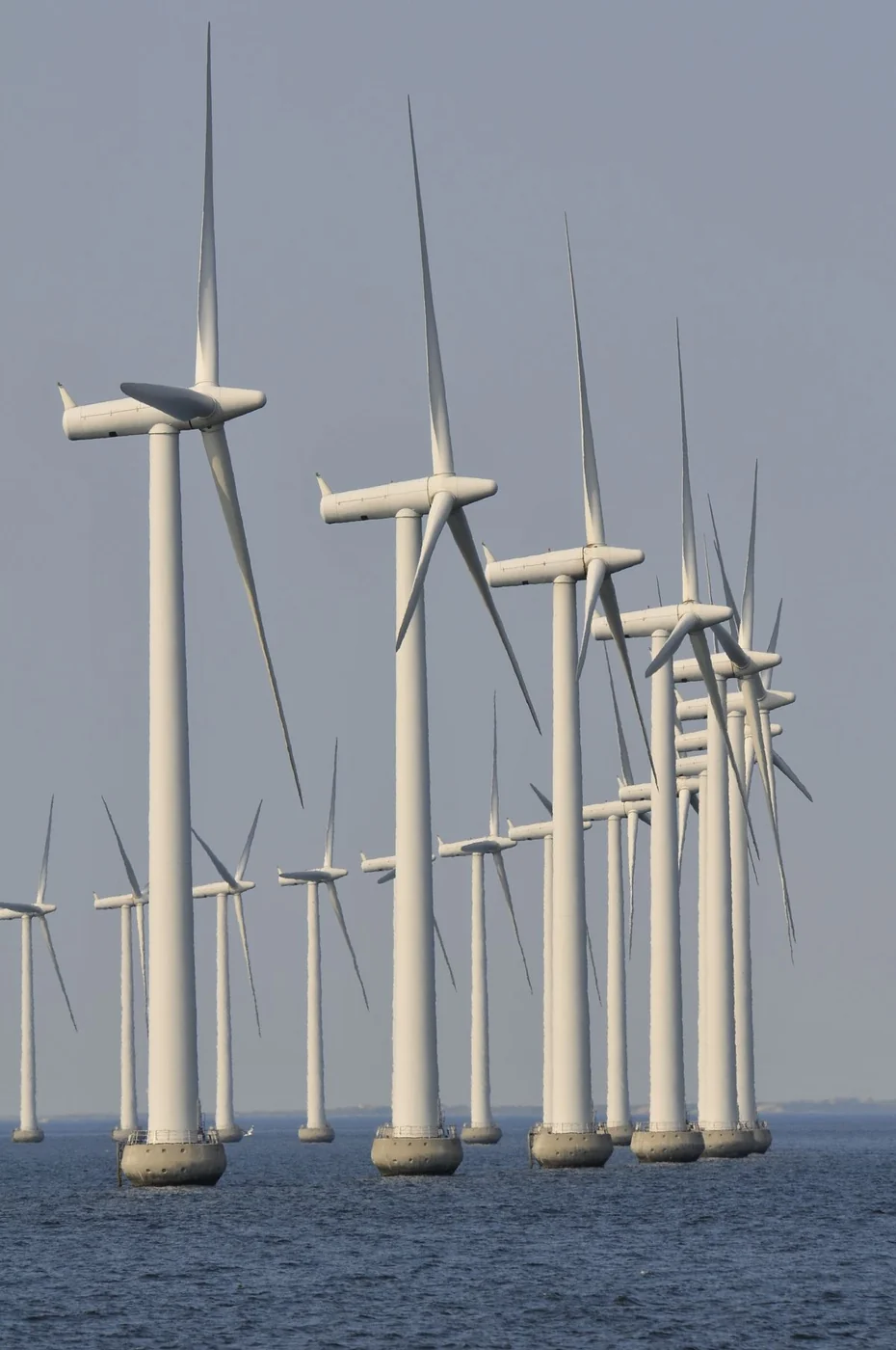 Offshore wind turbines above the sea